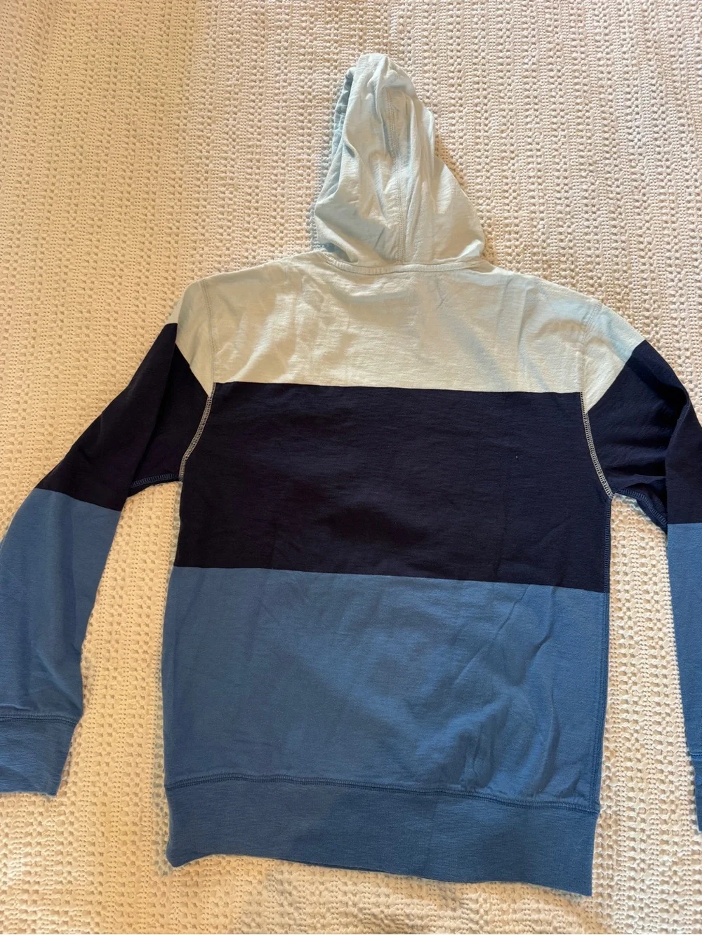 J.Crew Men’s Small Colorblock Blue Pullover Hoodie